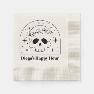 Minimalist Skull Personalised Cocktail Napkins