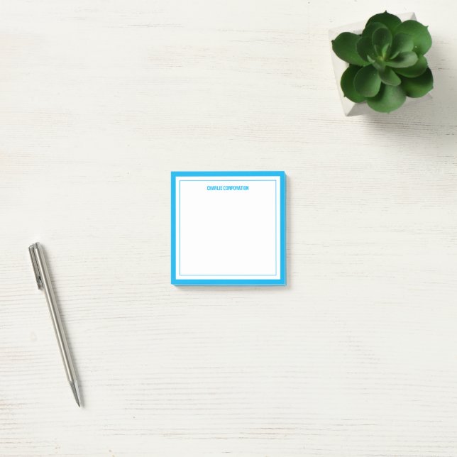 Minimalist Sky Blue, 2 Borders Post-it Notes (Office)