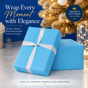 Minimalist Sky Blue Luxury Wrapping Paper