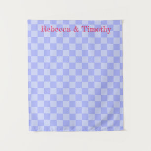 Minimalist Sky Blue Pattern Custom Text Tapestry