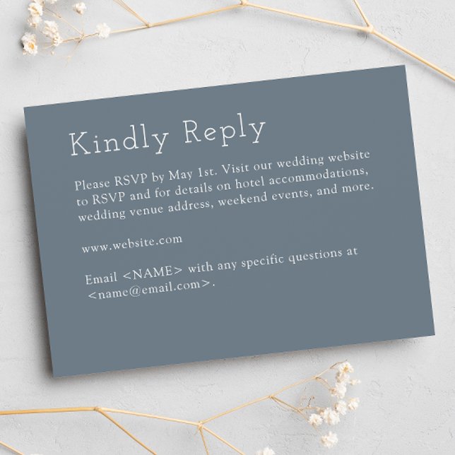 Minimalist Slate Grey Wedding RSVP Card (Creator Uploaded)
