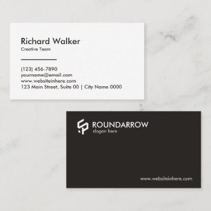Minimalist Sleek Professional Modern Black White  Business Card