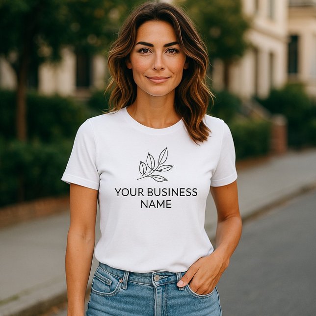 Minimalist Small Business Botanical White T-Shirt (Creator Uploaded)