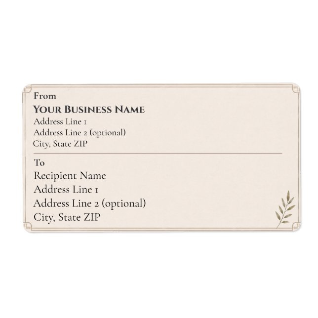 Minimalist Small Business Elegant Shipping (Front)