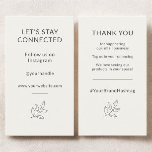 Minimalist Small Business Let's Stay Connected Business Card