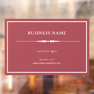 Minimalist Small Business Name White on Dusty Red