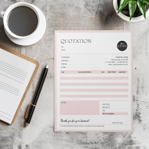 Minimalist Small Business Quotation Invoice Forms Notepad