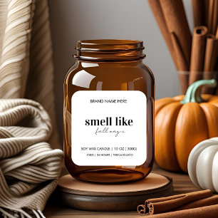 Minimalist Smell Like Fall Magic Candle  Square Sticker