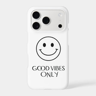 Minimalist Smiley Face "Good Vibes Only" Phone Cas
