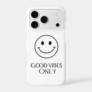 Minimalist Smiley Face "Good Vibes Only" Phone Cas
