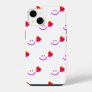 Minimalist Smiley Face iPhone Case - Cute Happy Vi