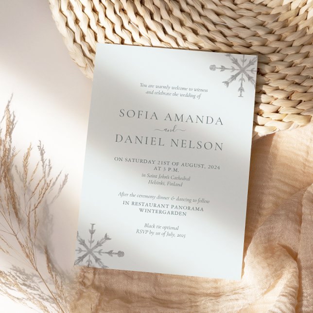 Minimalist Snow Winter Wedding Invitation (Creator Uploaded)