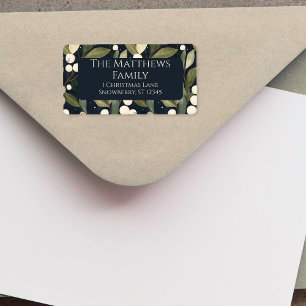 Minimalist Snowberry Christmas  Label