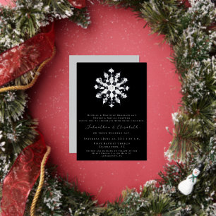 Minimalist Snowflake Black Wedding