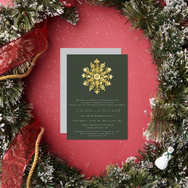 Minimalist Snowflake | Green Wedding (Insitu)