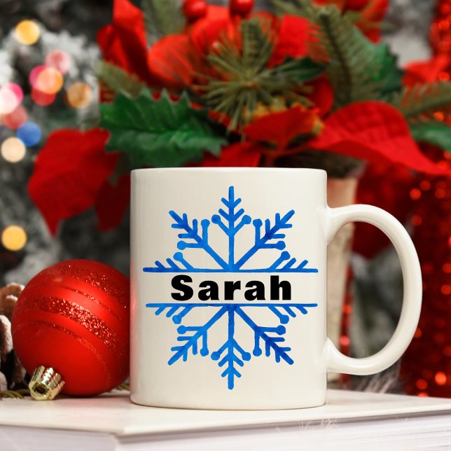 Minimalist Snowflake Personalised Christmas Coffee Mug (Minimalist Snowflake Personalized Christmas Coffee Mug
)