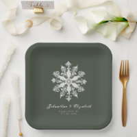 Minimalist Snowflake Wedding | Green