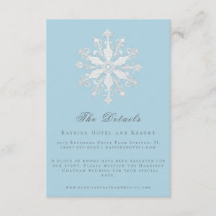 Minimalist Snowflake Wedding Ice Blue Enclosure Card