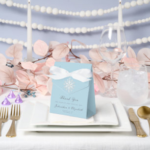 Minimalist Snowflake Wedding   Ice Blue Favour Box
