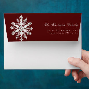 Minimalist Snowflake Wedding Red Envelope