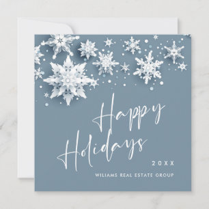 Minimalist Snowflakes Christmas Greeting Holiday Card