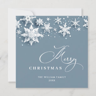 Minimalist Snowflakes Christmas Greeting Holiday Card