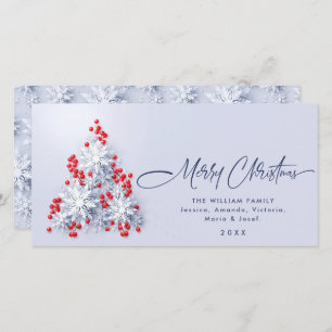 Minimalist Snowflakes Christmas Tree Greeting Holiday Card