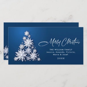 Minimalist Snowflakes Christmas Tree Greeting Holiday Card