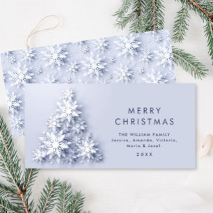 Minimalist Snowflakes Christmas Tree Greeting Holiday Card