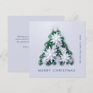 Minimalist Snowflakes Christmas Tree Greeting Holiday Card