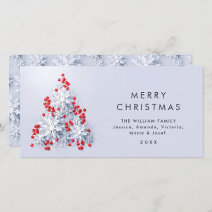 Minimalist Snowflakes Christmas Tree Greeting Holiday Card