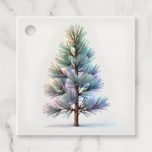 Minimalist Snowy Pine Favour Tags