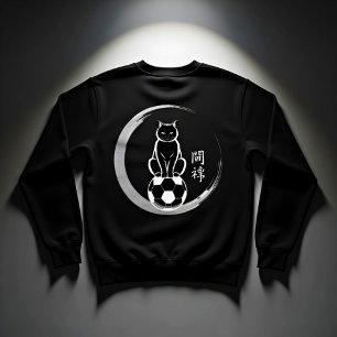 Minimalist Soccer Cat Sweatshirt - Women's Casual 