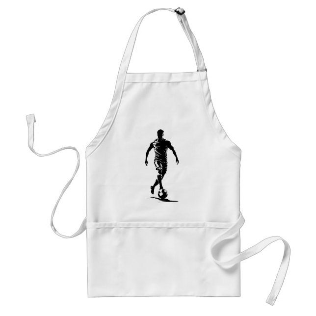 Minimalist Soccer Player Silhouette Art Apron (Front)