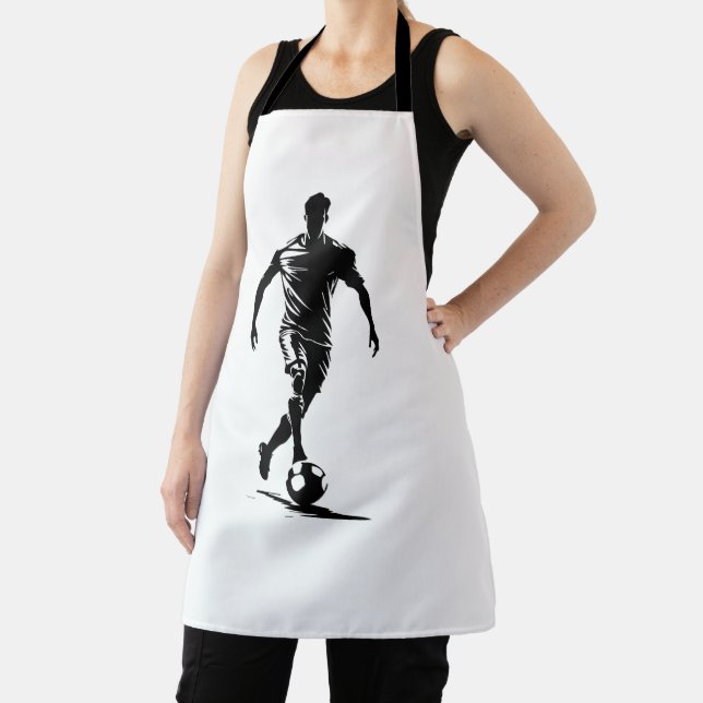 Minimalist Soccer Player Silhouette Art Apron (Insitu)