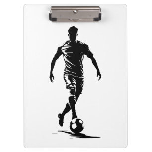 Minimalist Soccer Player Silhouette Art Clipboard