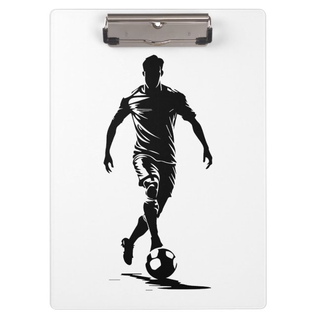 Minimalist Soccer Player Silhouette Art Clipboard (Front)