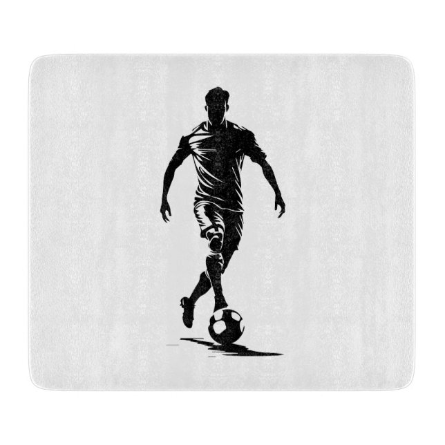 Minimalist Soccer Player Silhouette Art Cutting Board (Front)