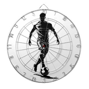 Minimalist Soccer Player Silhouette Art Dart Board