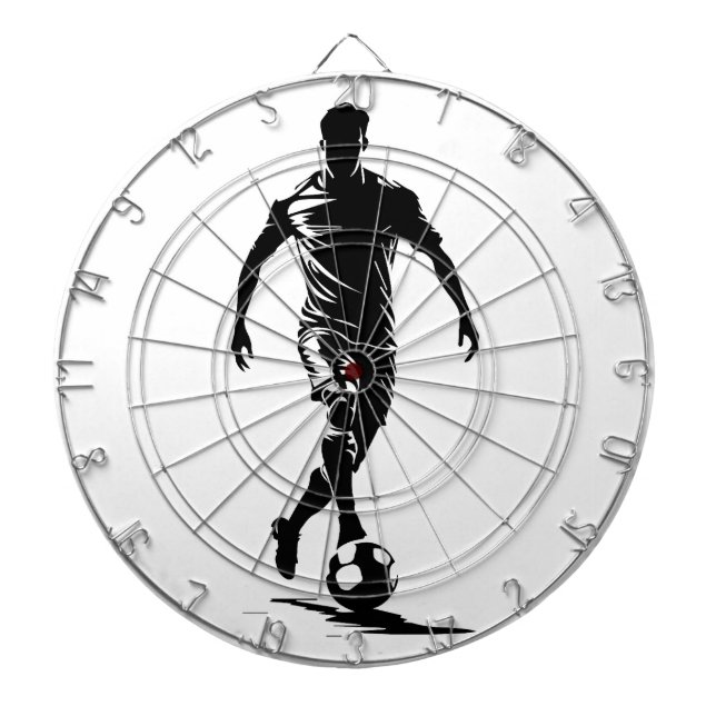Minimalist Soccer Player Silhouette Art Dart Board (Front)