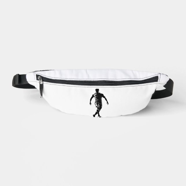 Minimalist Soccer Player Silhouette Art Fanny Pack (Front)