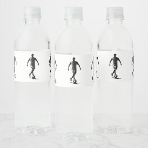 Minimalist Soccer Player Silhouette Art Label 