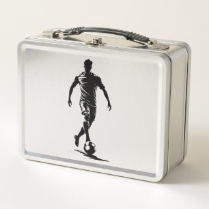 Minimalist Soccer Player Silhouette Art Lunch Box