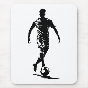 Minimalist Soccer Player Silhouette Art Mouse Pad