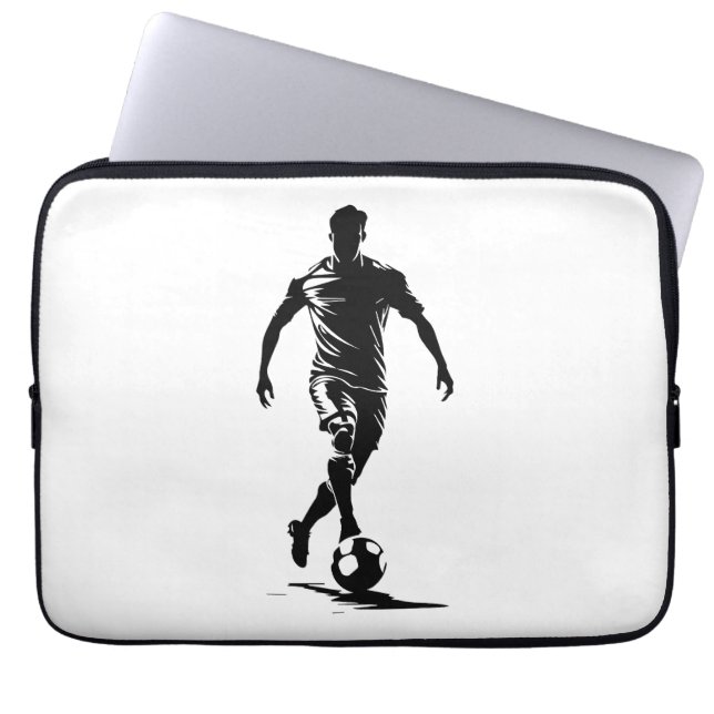 Minimalist Soccer Player Silhouette Art Sleeve (Front)