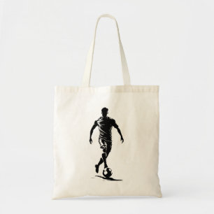 Minimalist Soccer Player Silhouette Art Tote Bag