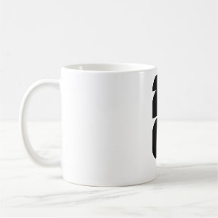 Minimalist Soccer Trophy Silhouette White on Black Coffee Mug
