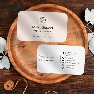 Minimalist Social media Logo Website Blush Pink Business Card