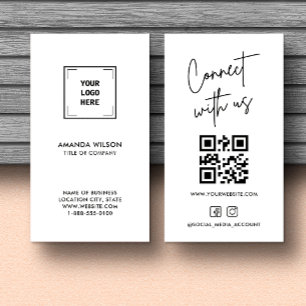 Minimalist Social Media QR Code Professional Look Business Card