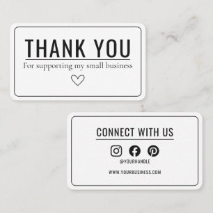 Minimalist Social Media Thank You Packaging Insert